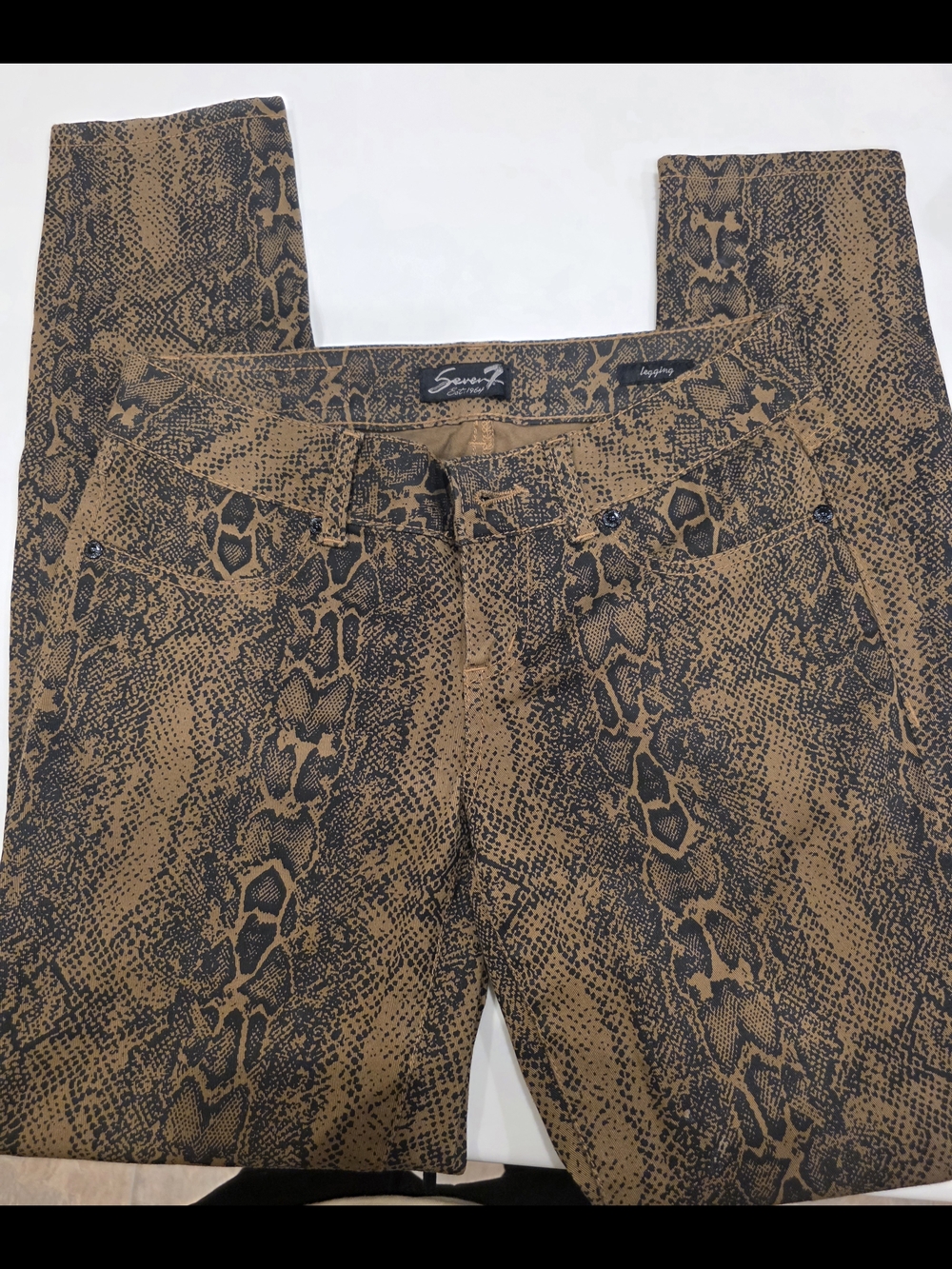 Seven7 Women's Brown and Black Snake Print Jeggings